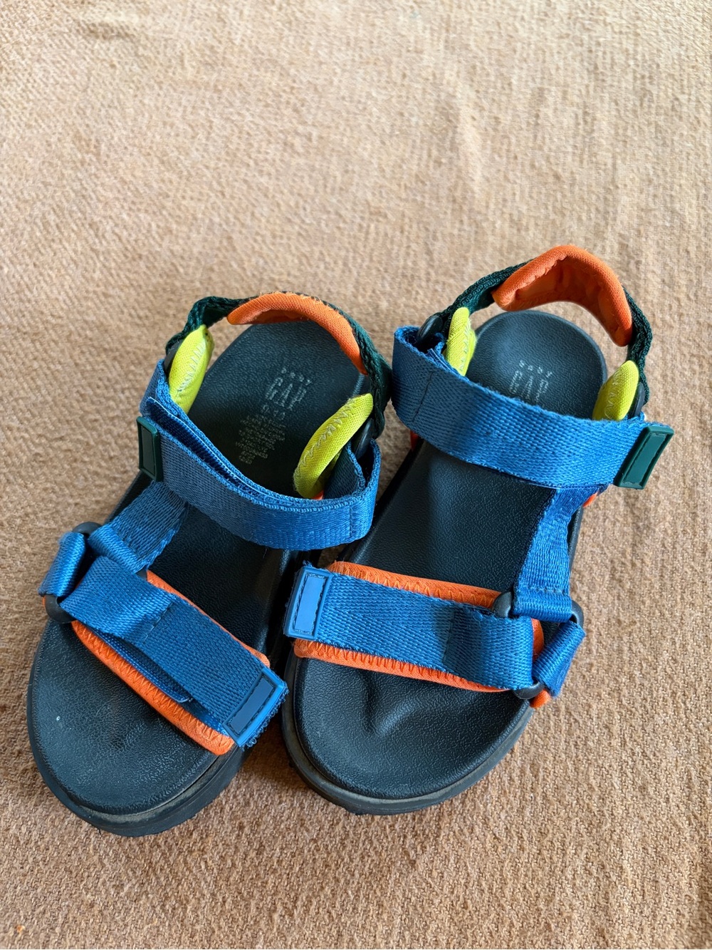 Gap Kids Blue and Orange Velcro teva sandals
